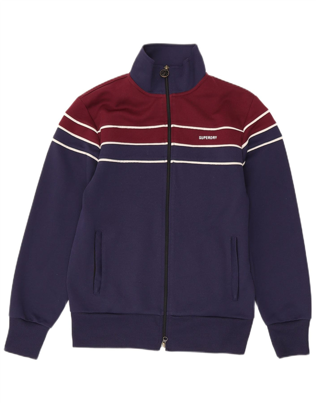 Jachetă de trening pentru bărbați SUPERDRY XS, albastru marin, poliester color bloc
