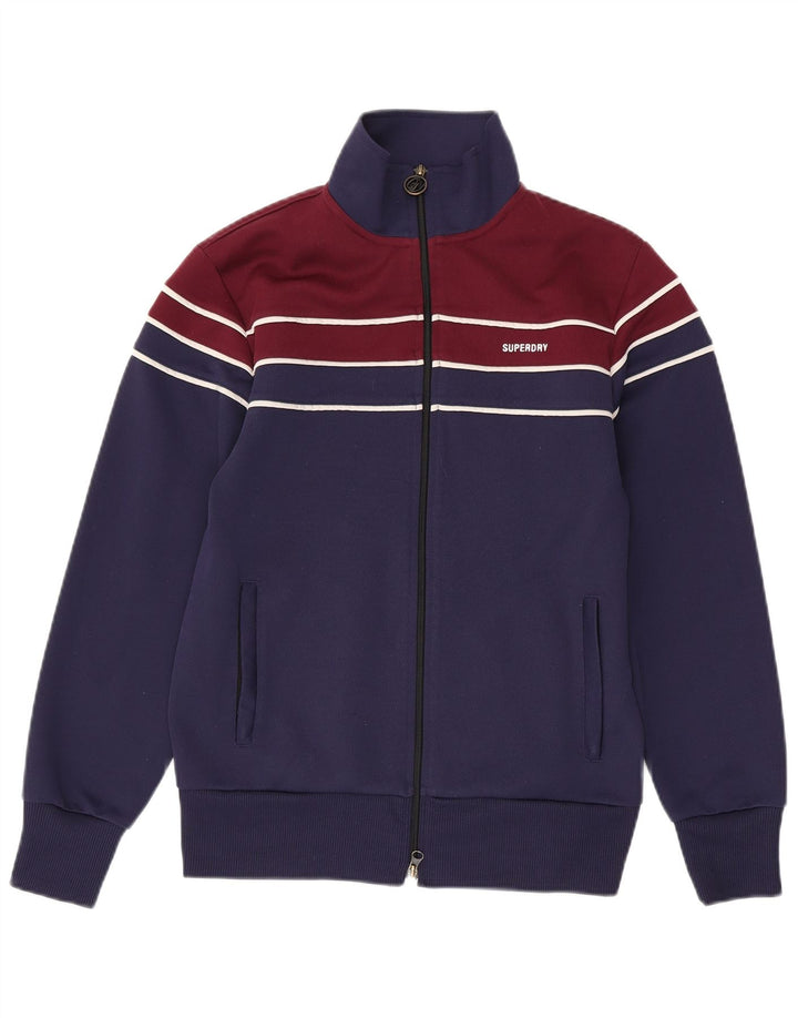 Jachetă de trening pentru bărbați SUPERDRY XS, albastru marin, poliester color bloc
