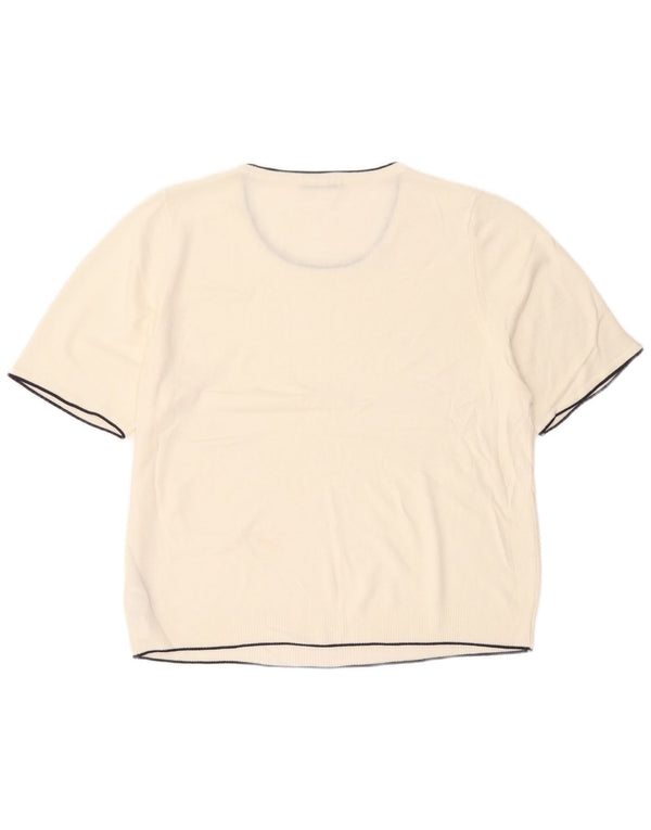 Pulover pentru femei Marks & Spencer clasic cu gât de barcă UK 20 2XL Alb