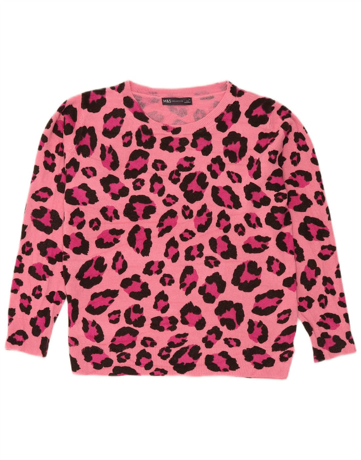 Pulover pentru femei Marks & Spencer cu decolteu rotund Roz mediu UK 14