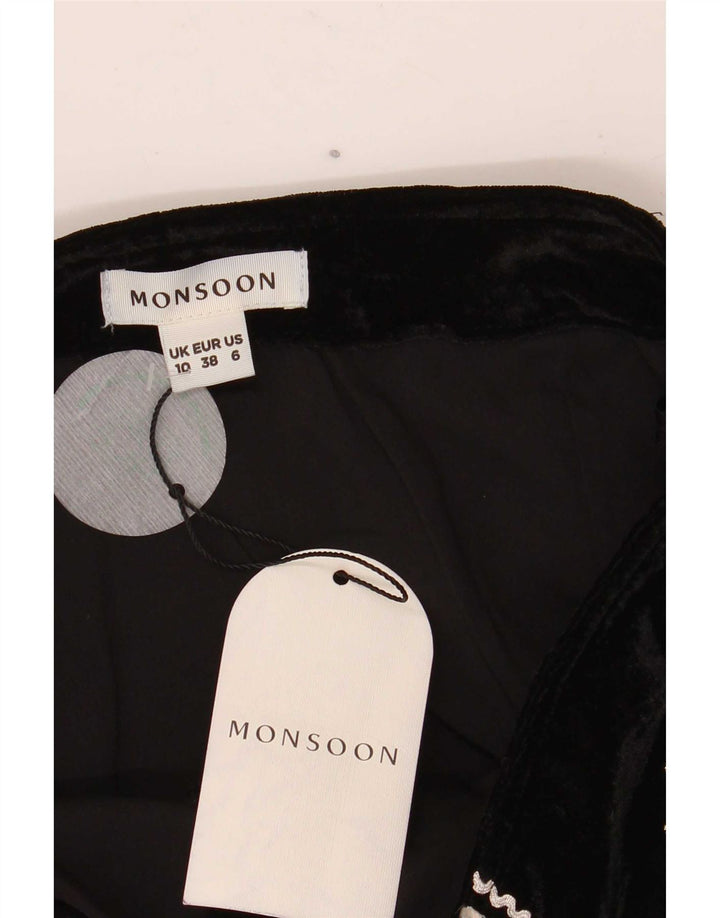 Fusta mini pentru femei Monsoon UK 10 Small W27 Poliester floral negru