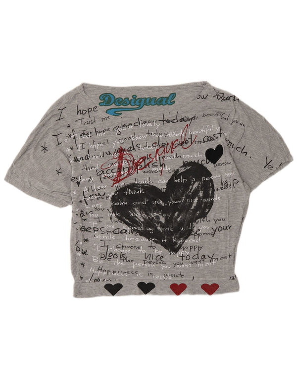 Tricou grafic Desigual pentru femei Top UK 14 Medium Gri
