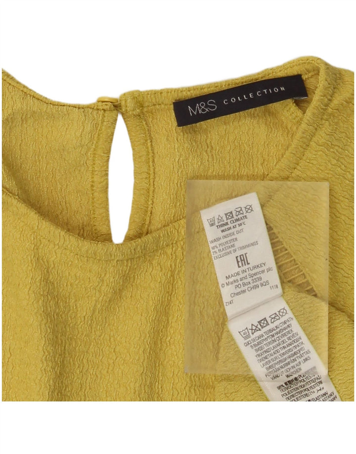 Marks & Spencer Top pentru femei cu mânecă lungă UK 6 XS Poliester galben