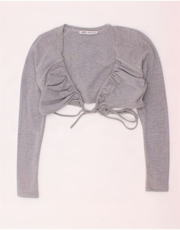 Top bolero cu mânecă lungă pentru femei Patrizia Pepe UK 14 Medium Grey Flecked