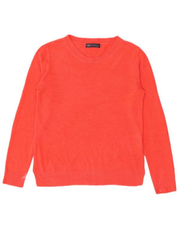 Pulover pentru femei Marks & Spencer, cu gât de barcă, UK 10 Small Red Acrylic
