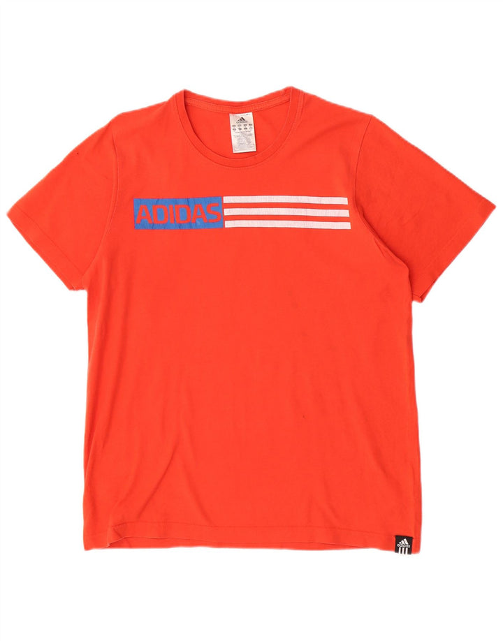 Tricou grafic pentru bărbați Adidas Top, bumbac roșu mediu