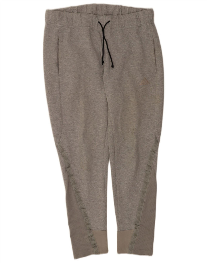 Pantaloni de trening cu grafic pentru femei Adidas UK 14, bumbac gri mediu