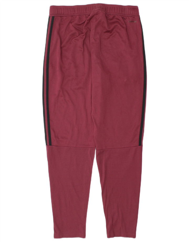 Pantaloni de trening Adidas pentru bărbați, poliester mediu burgundă
