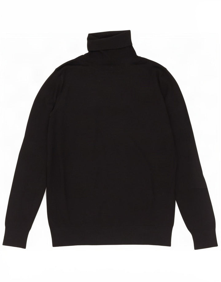 Massimo Dutti Pulover cu gât rulat pentru femei UK 14 Mătase mare neagră