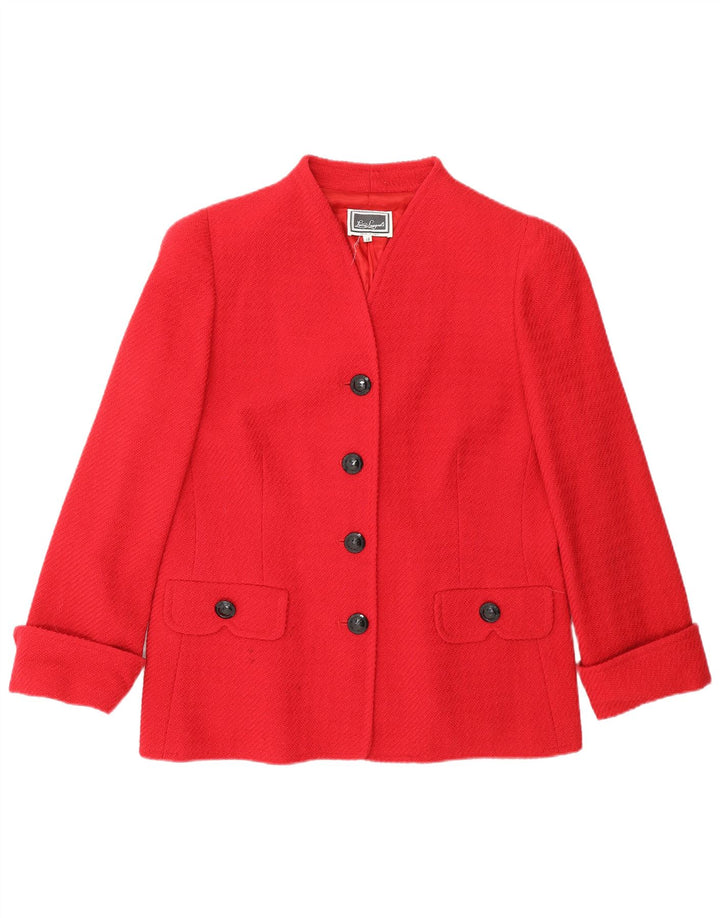 LUISA SPAGNOLI Womens 4 Button Blazer Jacket IT 48 XL Red Wool