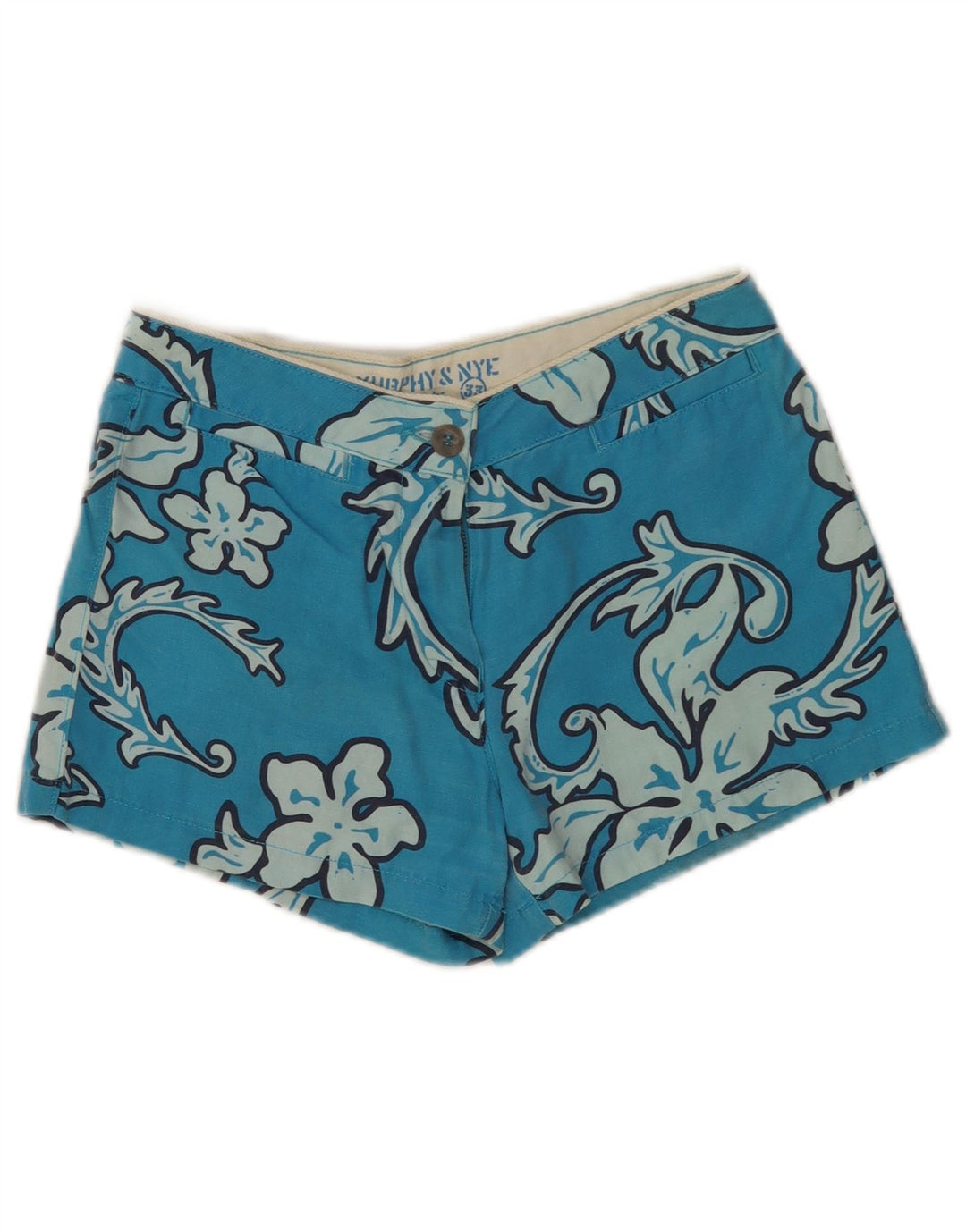 Murphy & Nye Pantaloni scurți de înot pentru femei W29, bumbac floral albastru mediu