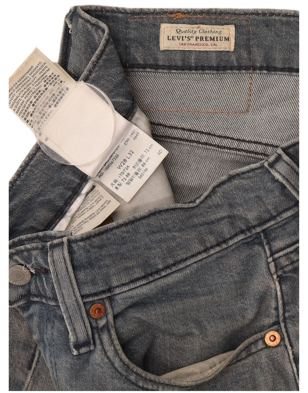 Blugi skinny de damă LEVI'S W28 bumbac albastru mediu