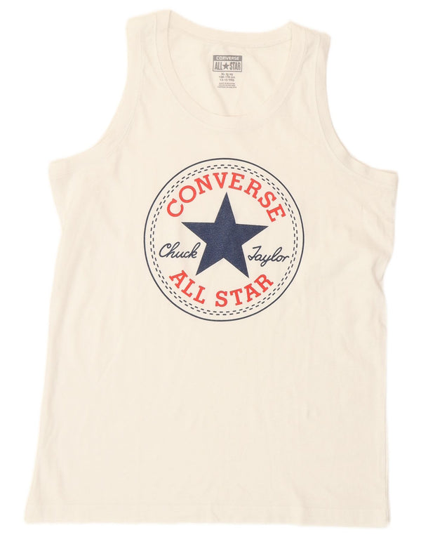 Top cu vestă grafică Converse pentru băieți 13-14 ani XL alb