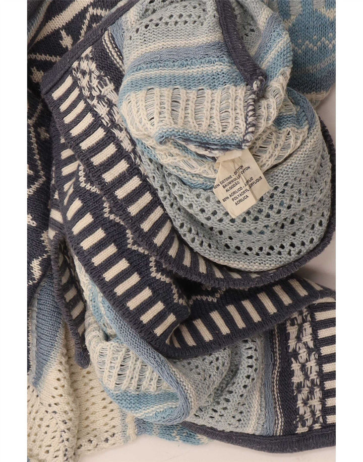 Pulover vintage pentru femei cu gât de barcă UK 12 Medium, multicolor, cu dungi