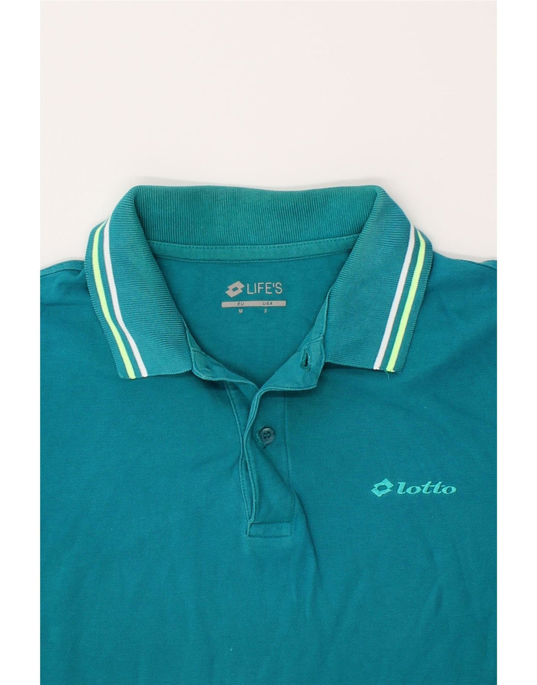 LOTTO Mens Polo Shirt Medium Turquoise Cotton Vintage Lotto and Second-Hand Lotto from Messina Hembry 