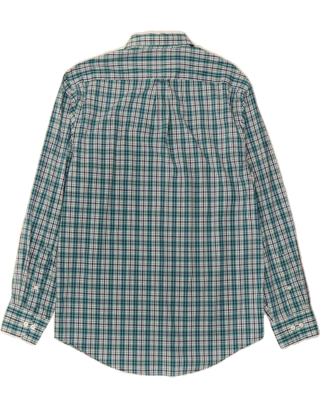 IZOD Mens Stretch Shirt Medium Turquoise Check Cotton Vintage Izod and Second-Hand Izod from Messina Hembry 