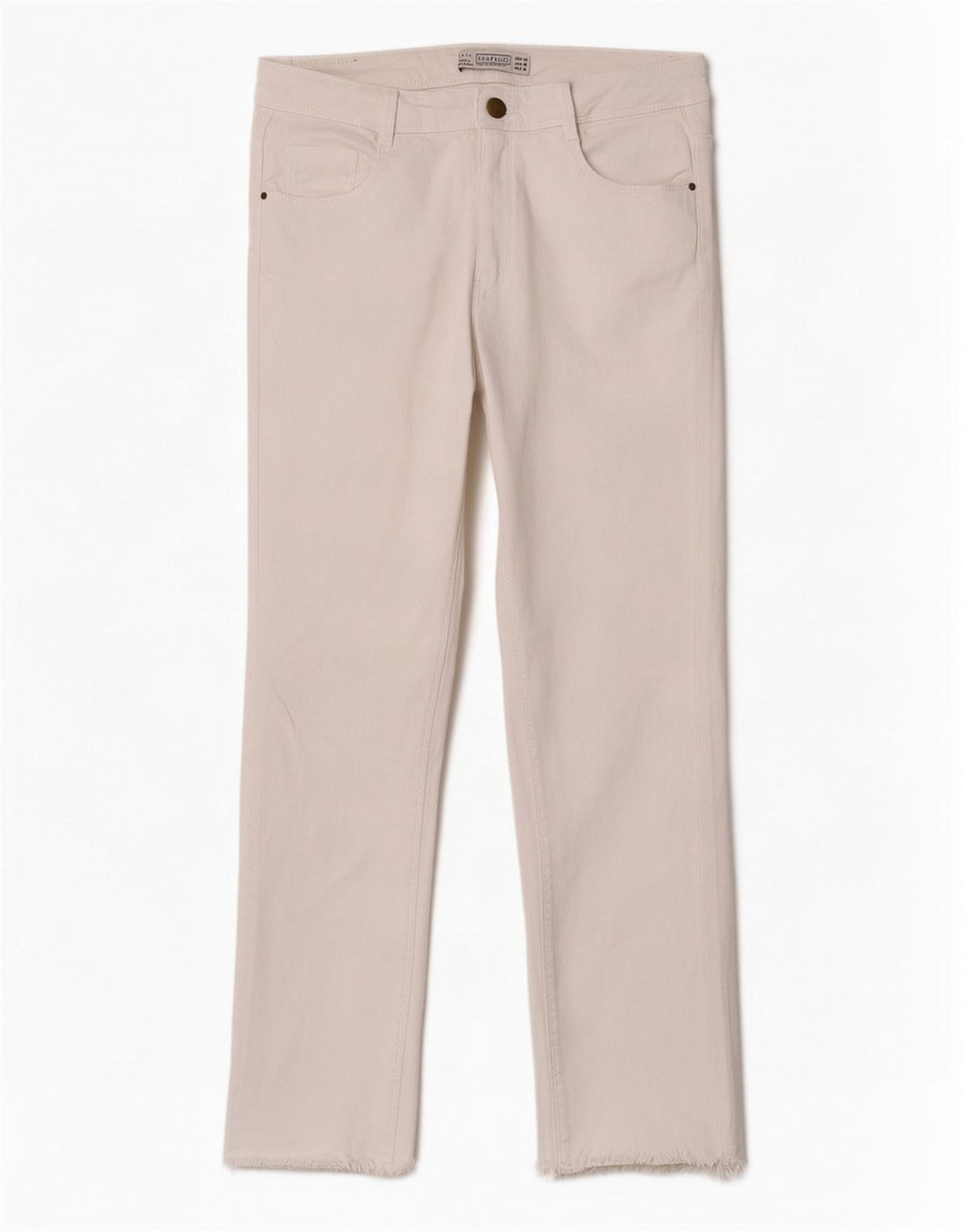 Blugi Cropped Trafaluc pentru Damă Zara EU 40 Medium L30 L23 Alb