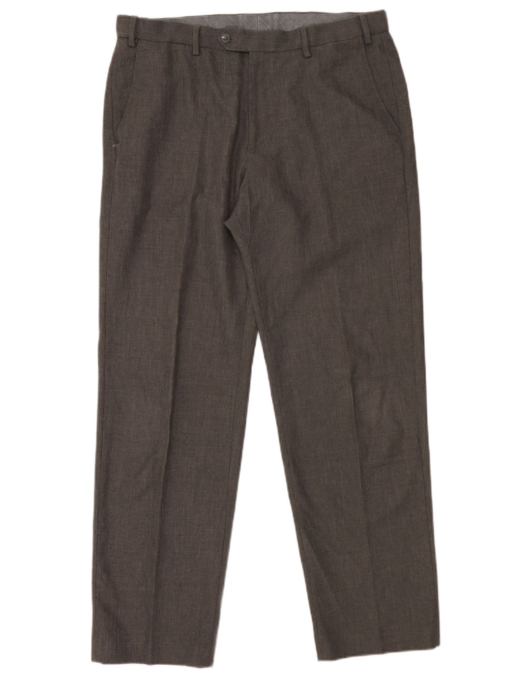 Pantaloni de costum obișnuiți conici pentru bărbați Marks & Spencer L36 L31 poliester gri
