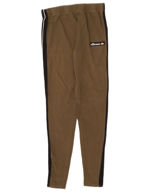 Leggings pentru femei Ellesse UK 12 Medium Khaki Colorblock Bumbac