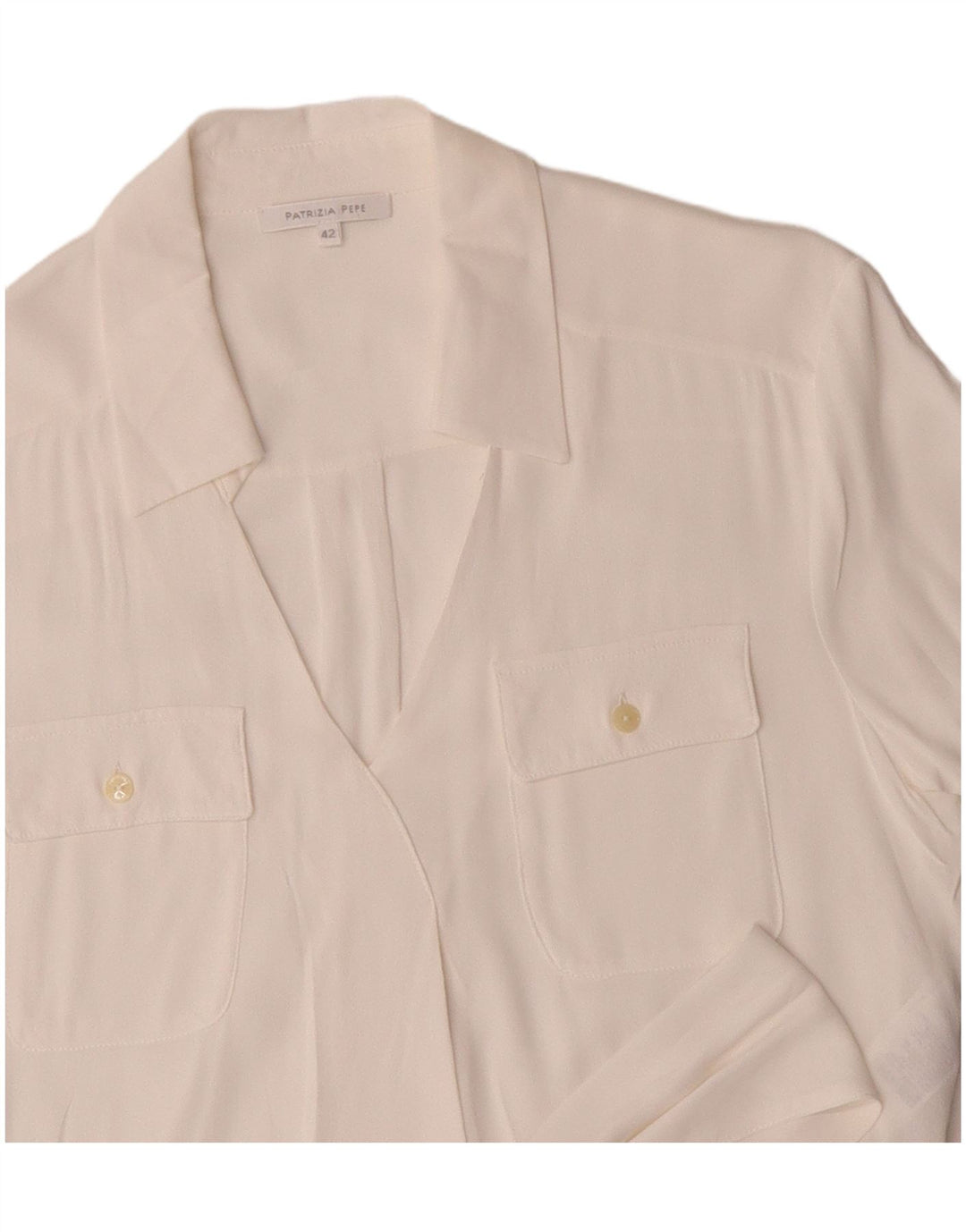 Bluză cămașă cu mânecă scurtă pentru femei Patrizia Pepe IT 42 Medium White
