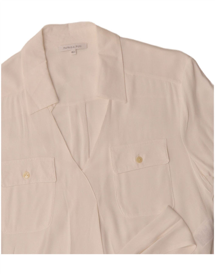 Bluză cămașă cu mânecă scurtă pentru femei Patrizia Pepe IT 42 Medium White