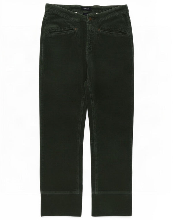 Pantaloni tăiați drept pentru femei Gant L28 L26 bumbac verde