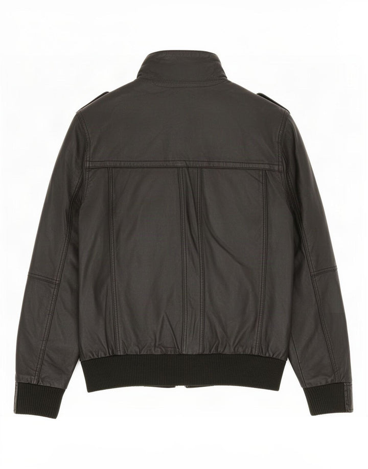 Jachetă militară din piele pentru bărbați Bench UK 38 Medium Black