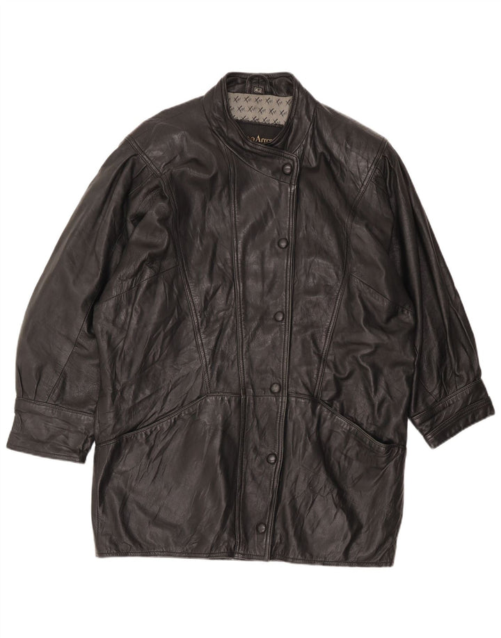 Palton supradimensionat din piele pentru femei Pierce Arrow EU 42 mare negru
