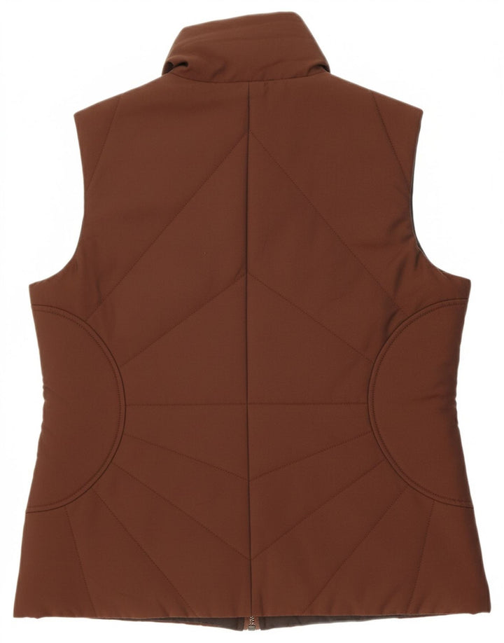 KRIZIA JEANS Womens Padded Gilet IT 46 Large Brown Polyester