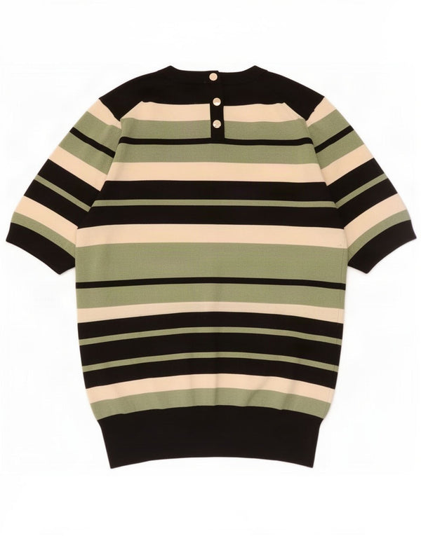 Pulover pentru femei Zara, cu gât de barcă, Marea Britanie 14, cu dungi mari, multicolore