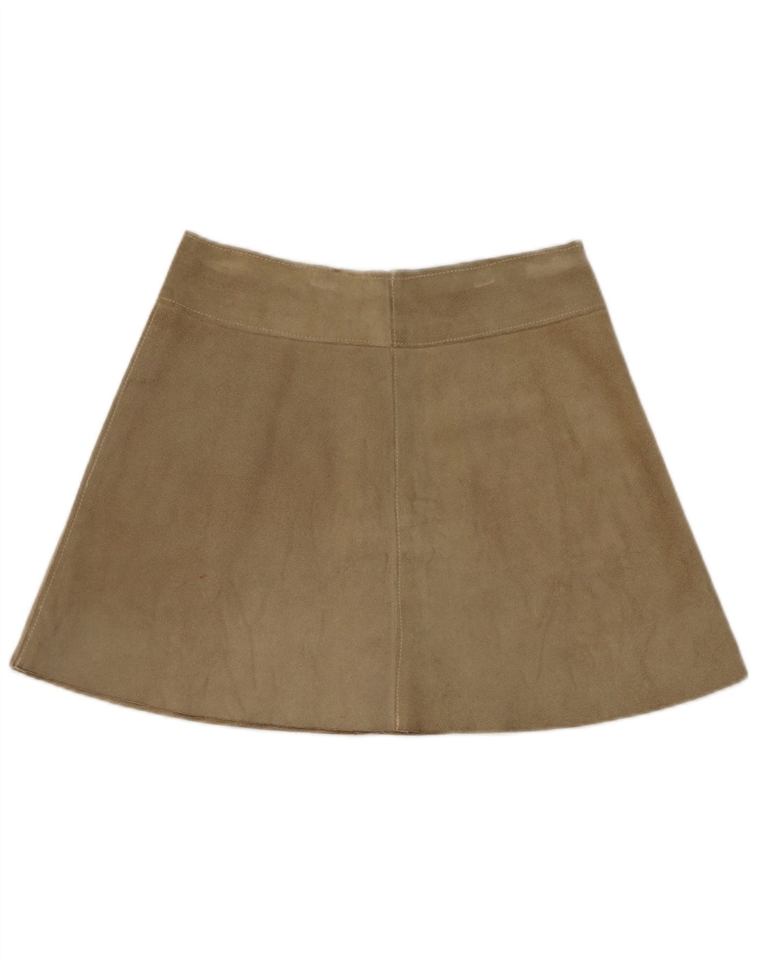 Fusta mini de piele intoarsa vintage pentru femei W28 Medium Kaki