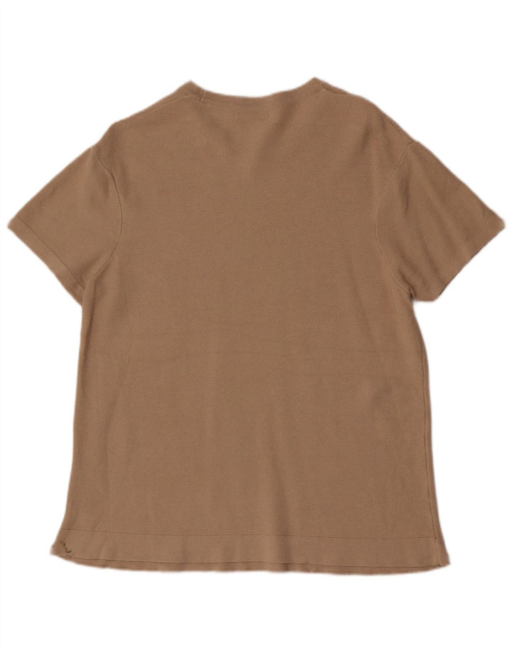 Tricou cu mânecă scurtă pentru bărbați Zara Top din bumbac maro mediu