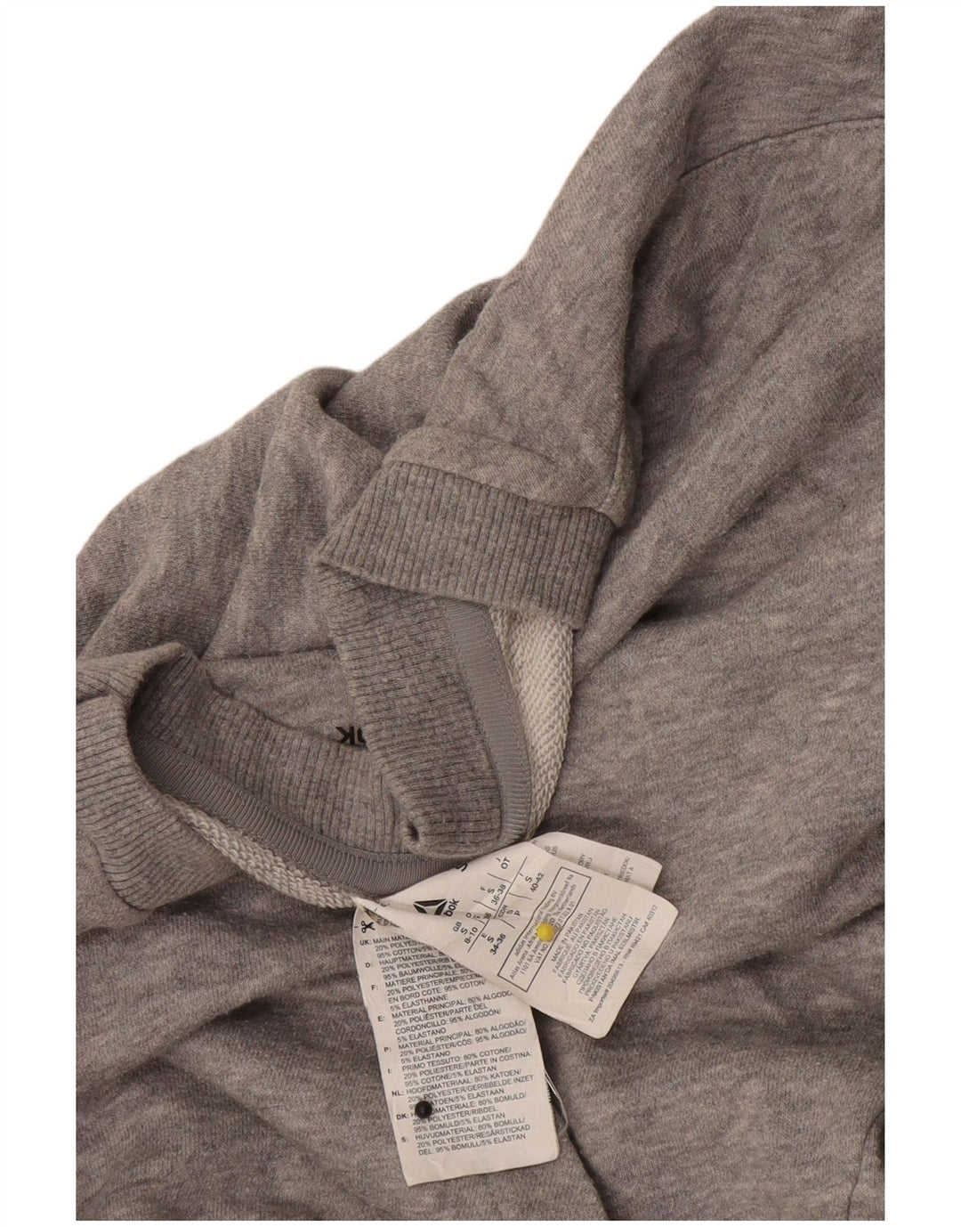 Pulover supradimensionat pentru femei Reebok UK 8/10 Bumbac gri mic