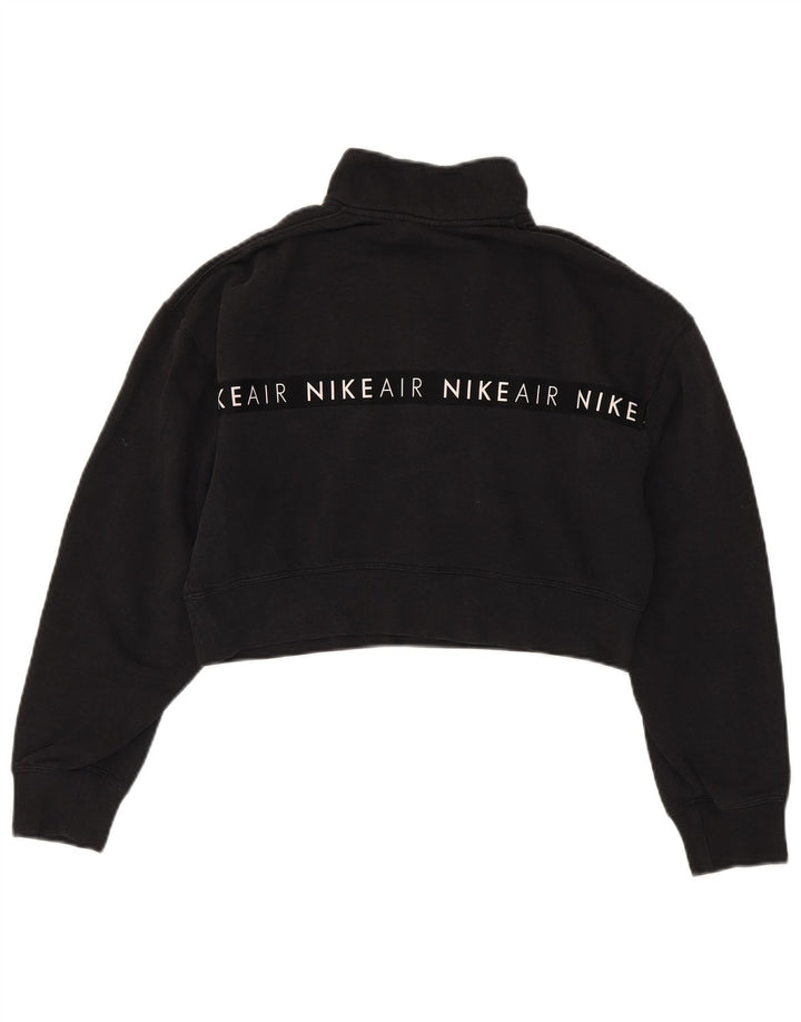 Pulover de hanorac oversized Graphic Crop Nike pentru femei UK 10 Mic Negru