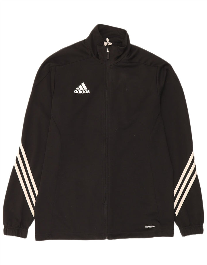 Jachetă de top pentru trening Adidas Climalite pentru bărbați, poliester mediu negru