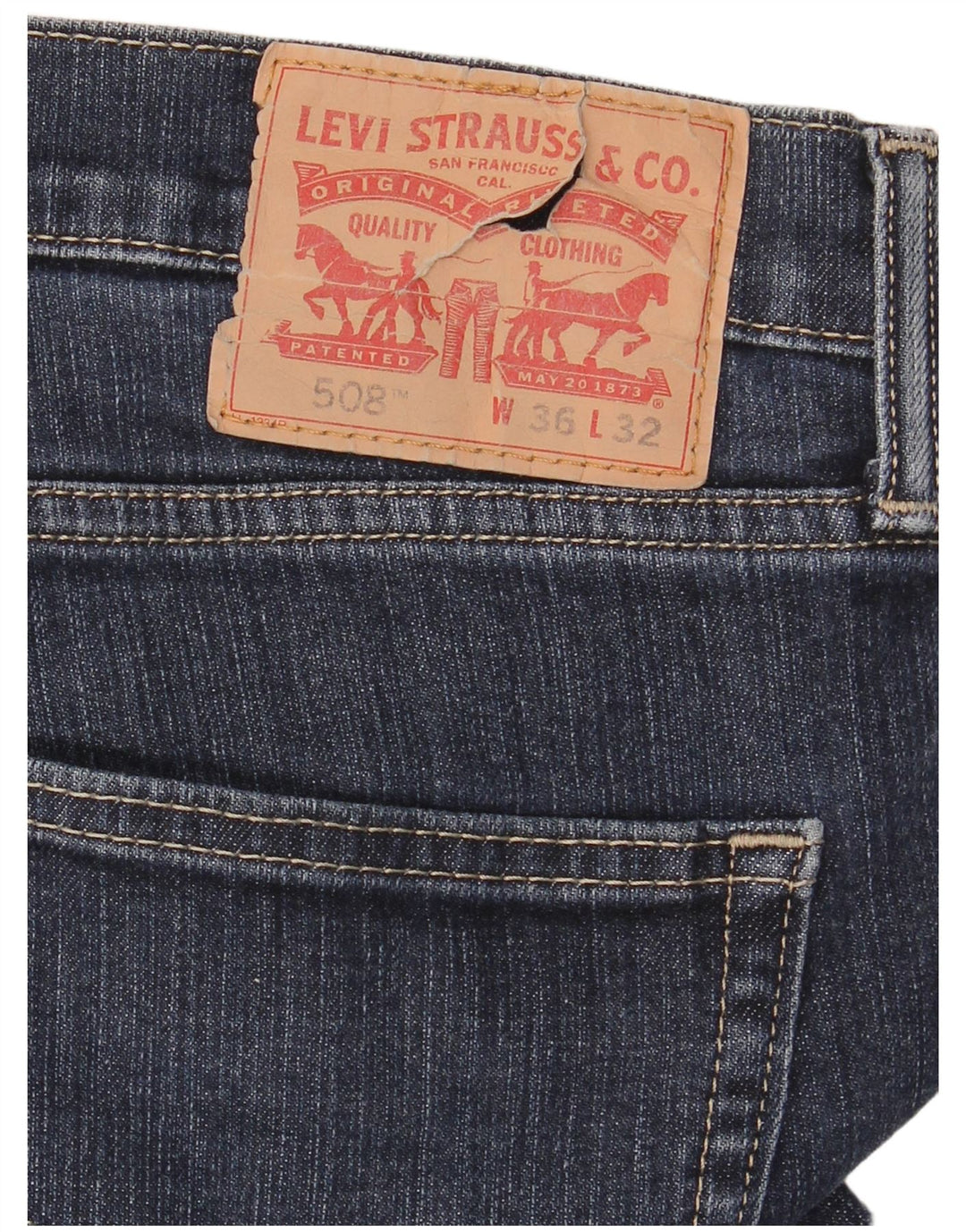 Blugi pentru bărbați Levi's 508 Slim W36 L32 Bumbac bleumarin