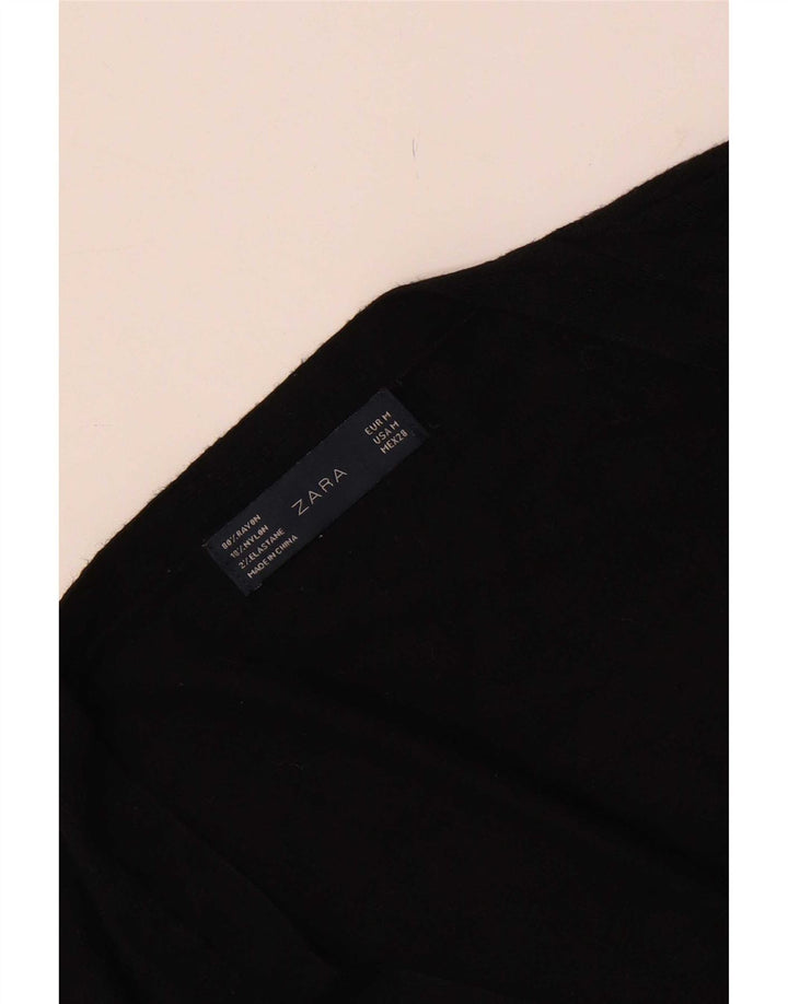 Pulover cardigan pentru femei Zara UK 12 Medium Black Rayon