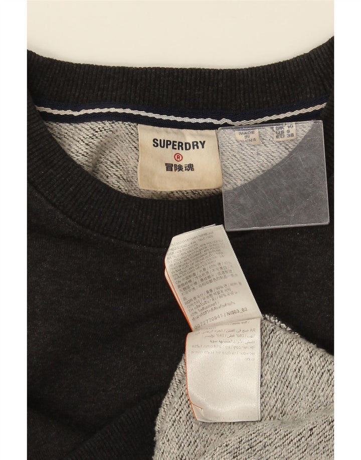 Pulover supradimensionat pentru femei Superdry UK 10 Bumbac negru mic
