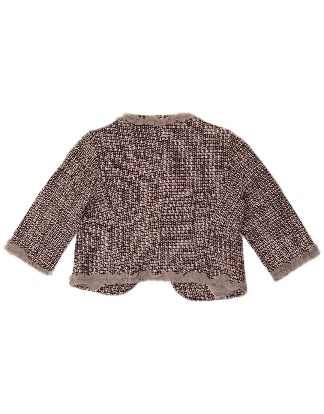 Jachetă bolero pentru femei Marks & Spencer cu mâneci 3/4 UK 14, gri mediu, carouri