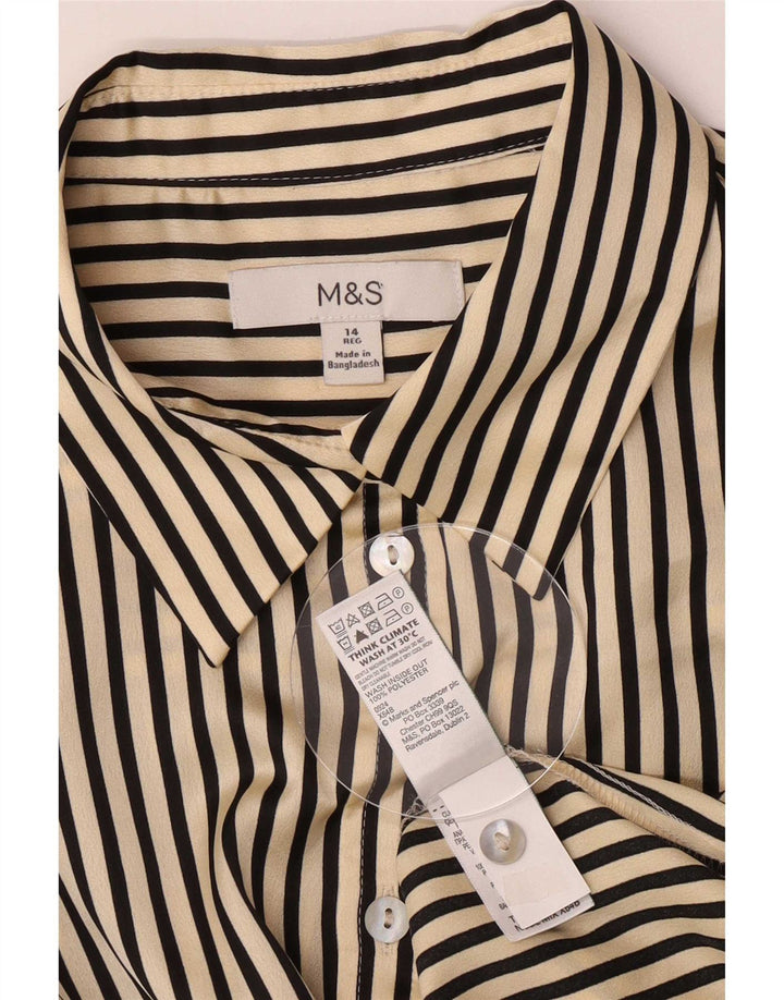 Cămașă pentru femei Marks & Spencer UK 14, mare, bej, poliester cu dungi