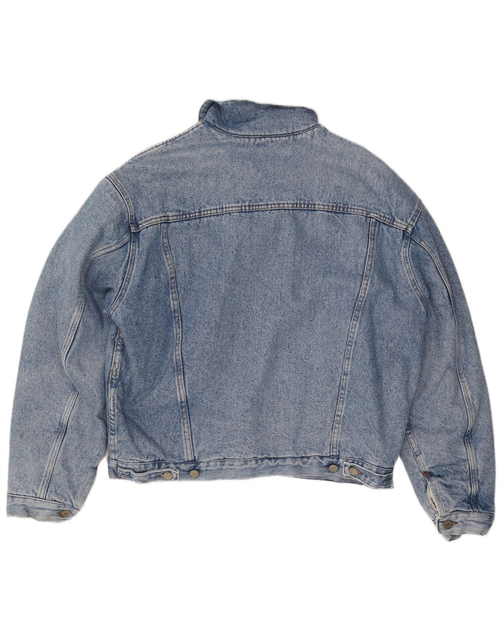 Jachetă de denim Sherpa pentru bărbați uniformă, cu tăiere lejeră, UK 38, albastru mediu