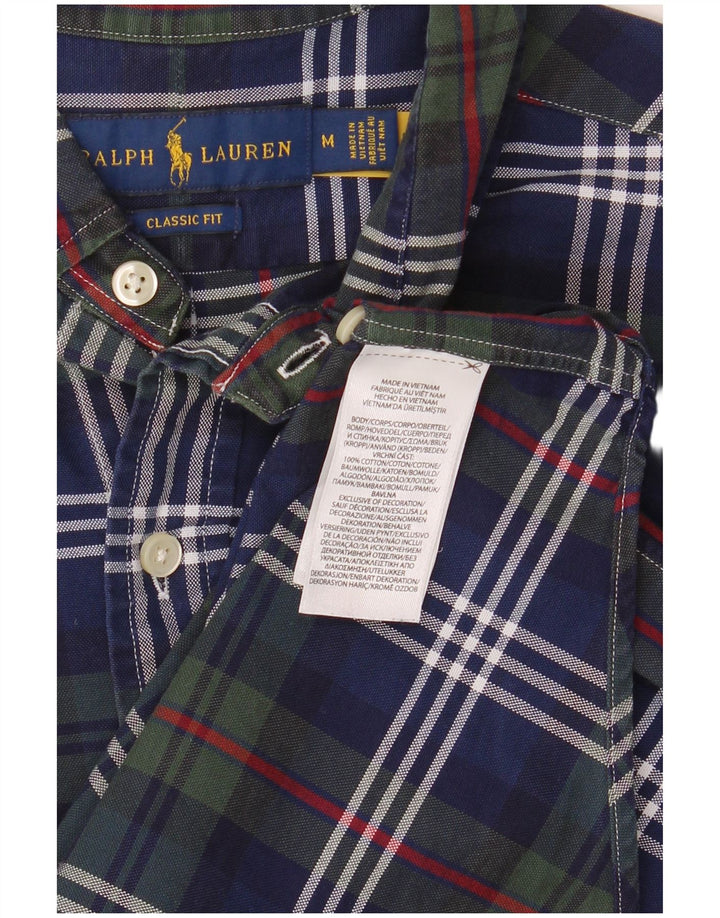 Cămașă pentru bărbați RALPH LAUREN, de culoare clasică, din bumbac carouri albastru bleumarin mediu