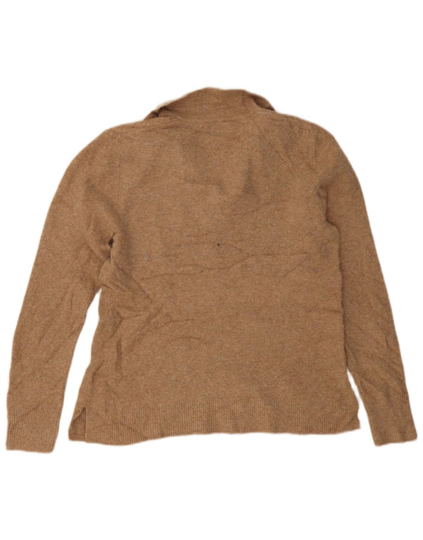 J. Crew Pulover pentru femei cu gât polo supradimensionat UK 10 Mic Bej Acetat