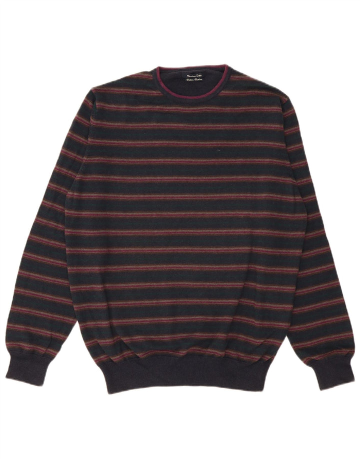 Pulover Massimo Dutti pentru bărbați cu gât crew pulover EU 38 Mediu Bleumarin în dungi