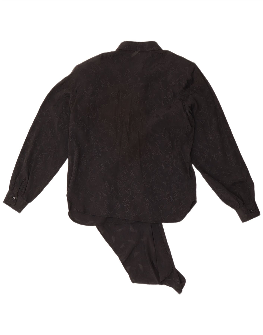 Bluză vintage cu mânecă lungă pentru femei Top IT 44 Medium Black Geometric