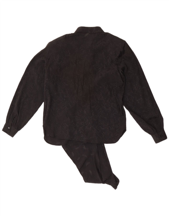 Bluză vintage cu mânecă lungă pentru femei Top IT 44 Medium Black Geometric