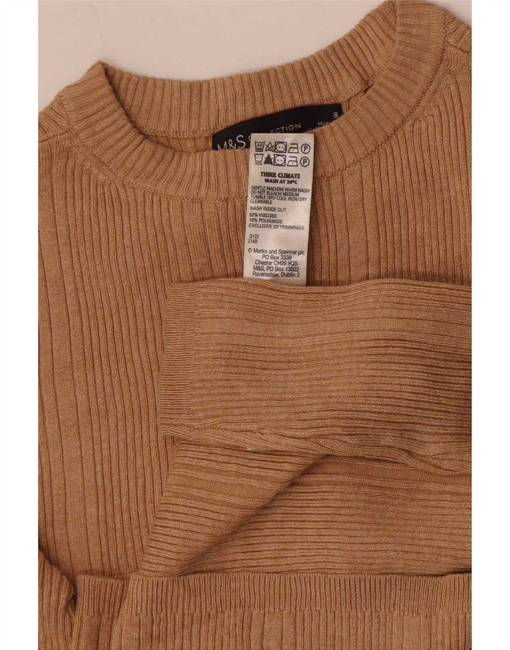 Marks & Spencer Top pentru femei cu mânecă lungă UK 8 Mic Bej Viscoză