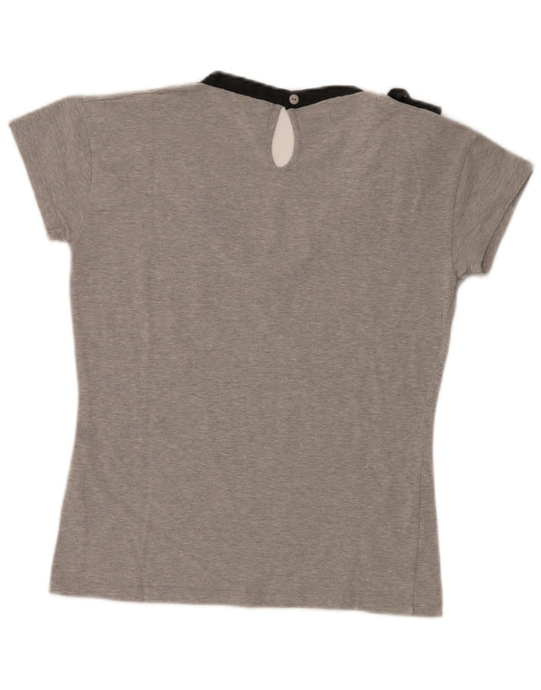 U.S. Polo Assn. Tricou pentru femei Top UK 14 mare, gri bumbac cu pete