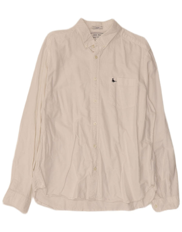 Cămașă Jack Wills Slim Fit XL Bumbac alb pentru bărbați