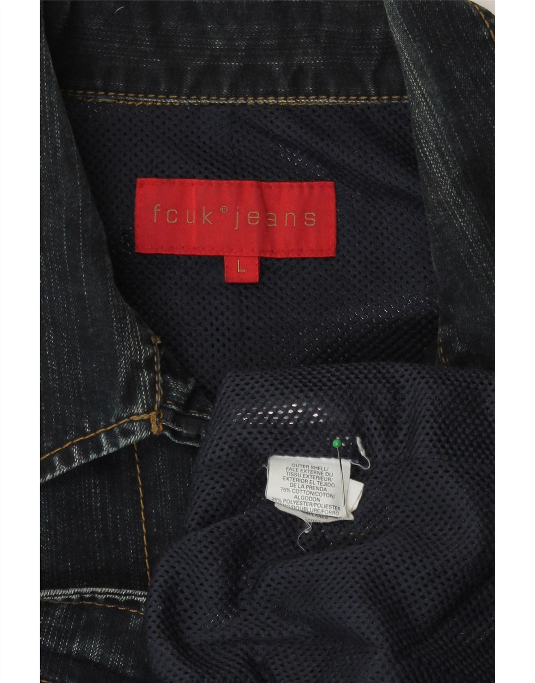 Fcuk Jachetă de blugi pentru bărbați UK 40 mare, albastru bleumarin, bumbac